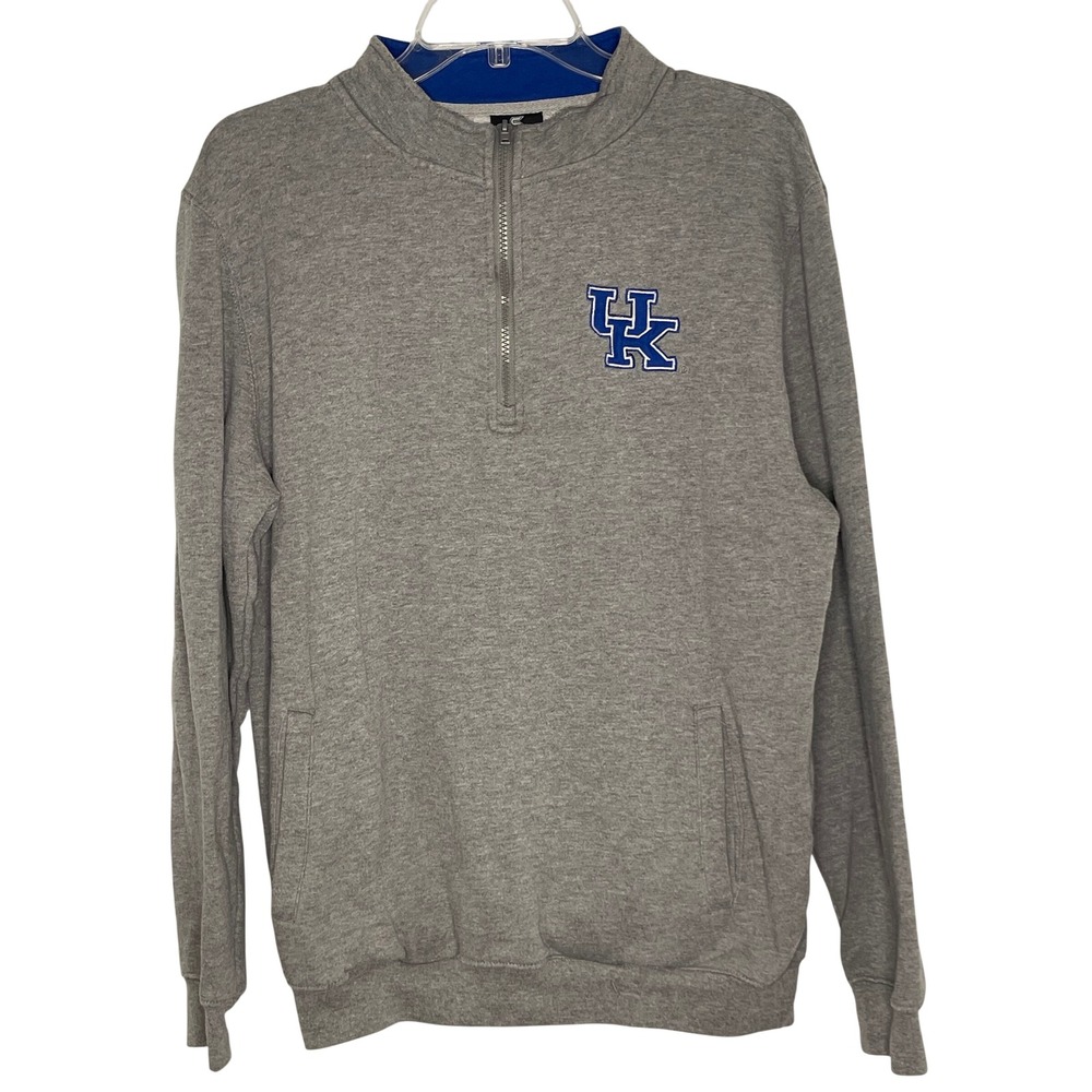 Colosseum Kentucky Wildcats Men's Medium Gray Quarter Zip Pullover Heather UK